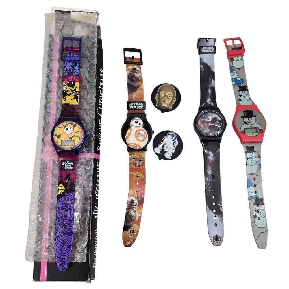 Vintage Nightmare Before Christmas Watch Boxed Jack Skellington‎ Star Wars Lot 4